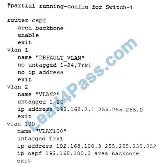 lead4pass hpe6-a41 exam question q7-1